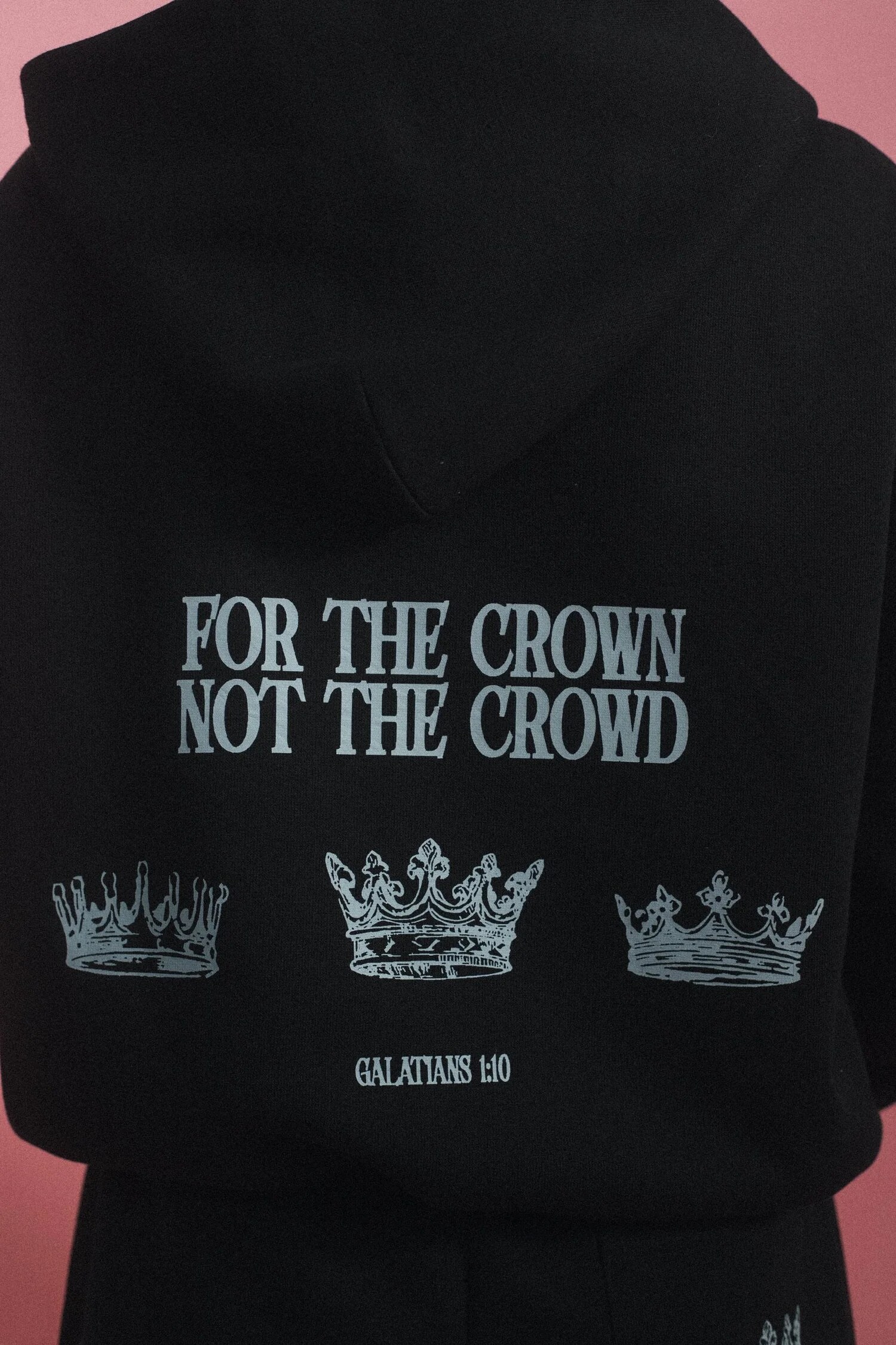 For The Crown - Boxy Zip Up Hoodie - Black
